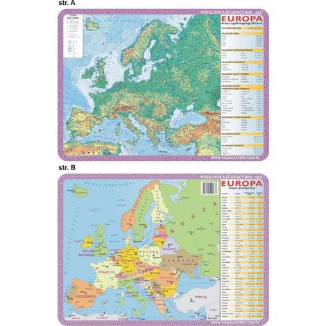 Podkładka edukacyjna Visual System Geografia, Mapa Europy